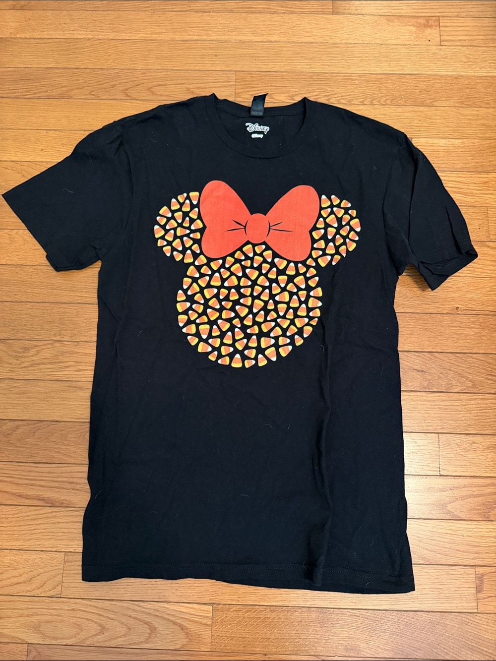 Disney Halloween Candy Corn Minnie Mouse Graphic T-Shirt Black Women’s Med